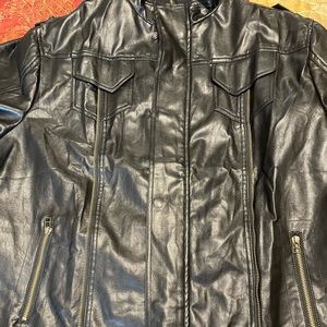 Black faux leather jacket